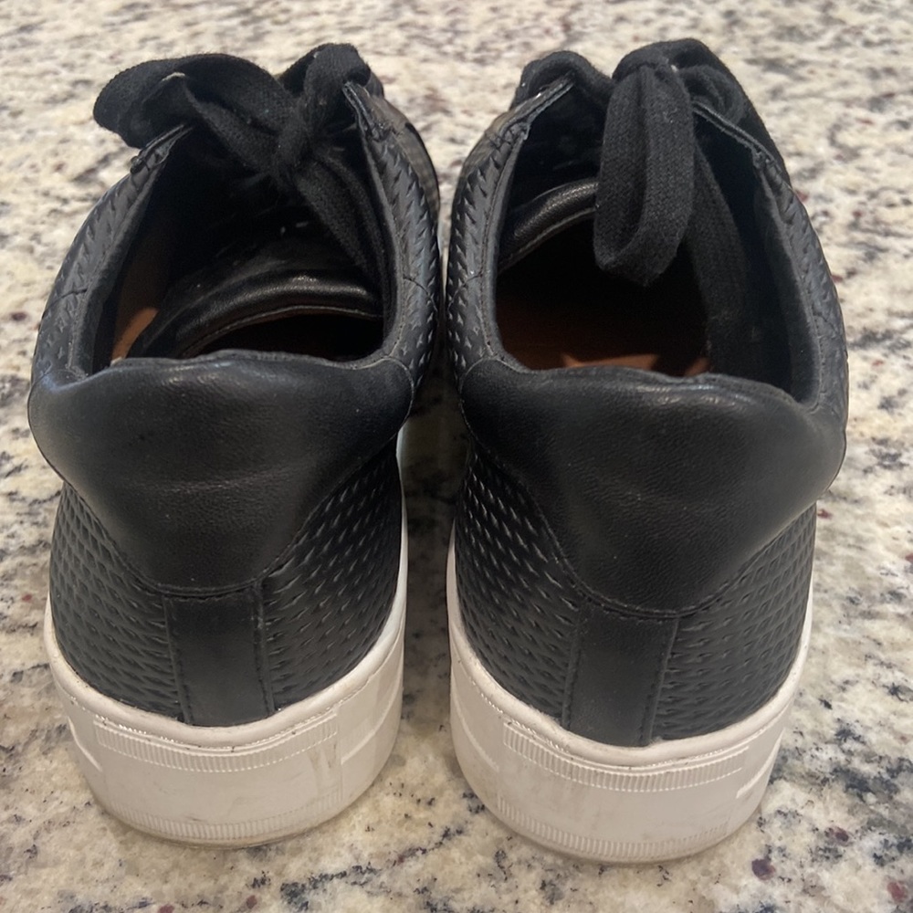 Halogen black leather platform sneakers. Size 9. - Picture 5 of 6